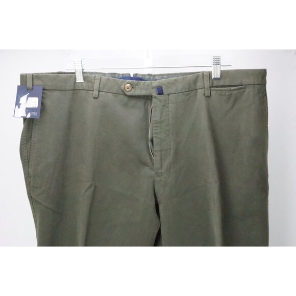Incotex Green Brown 100% Cotton Mens Pants Trousers Sz 60 EU NEW